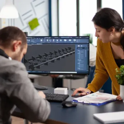 Vision, coworkers working on design